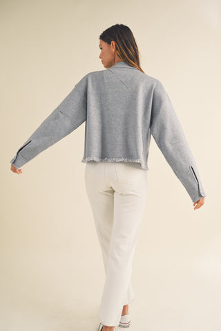 Fringed Oversize Sweater Jacket