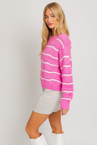 Le Lis Round Neck Sweater Top