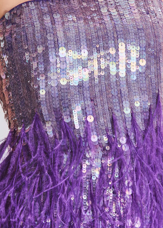 Retrofete Anastasia Sequin Feather Dress