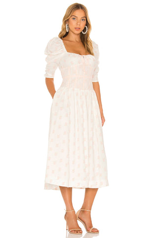 For Love & Lemons Lynne Midi Dress in White