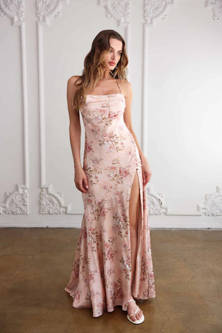 V. Chapman Isla Dress in Peach Tapestry