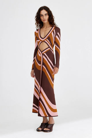 Significant Other Leyla Maxi Dress in Chocolate Swirl