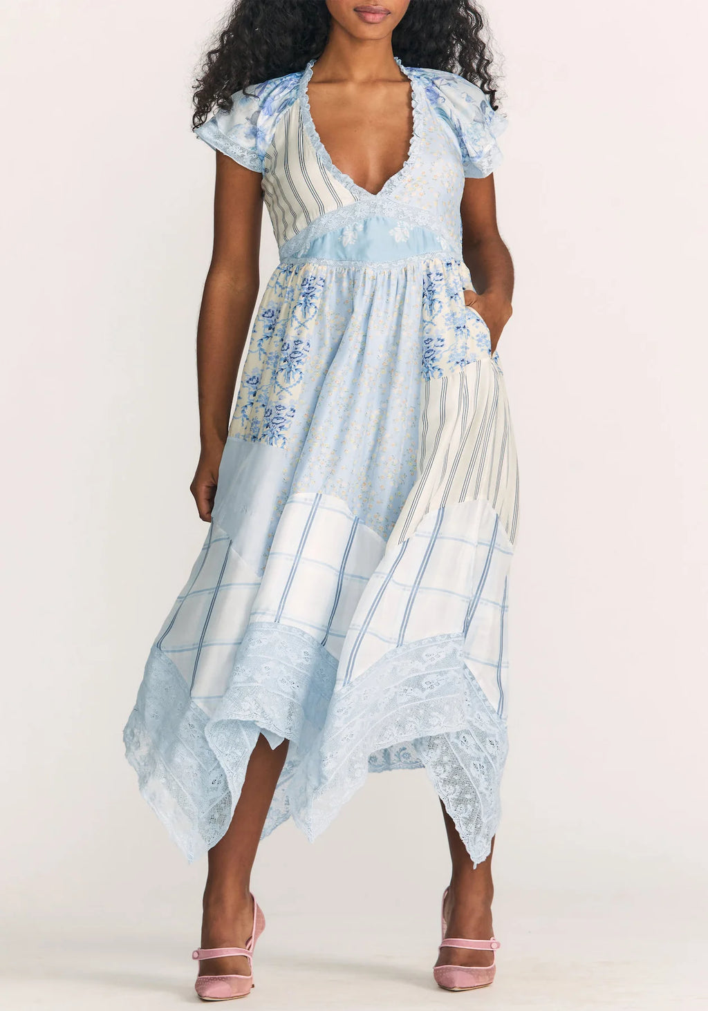 Tula Patchwork Silk Dress by LoveShackFancy – Cattivo