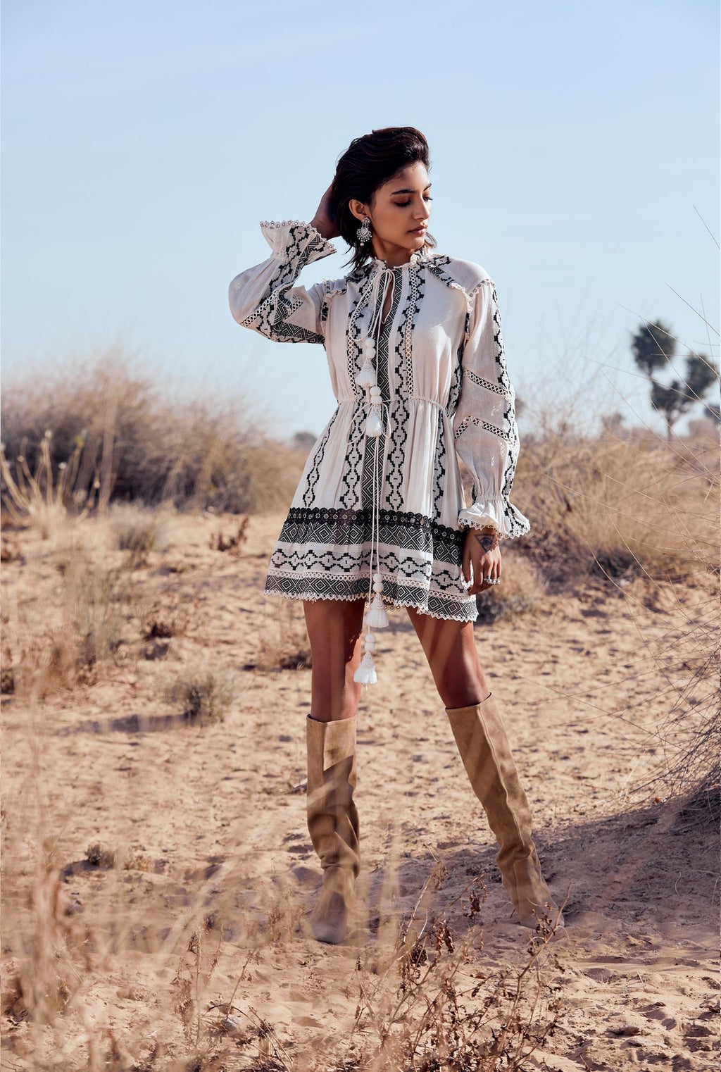 Hemant & Nandita Moira Boho Short Dress – Cattivo