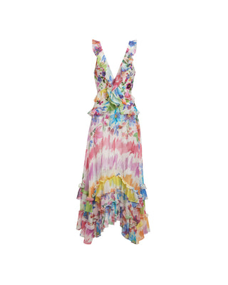 PatBo Bloom Ruffle V Neck Beach Dress