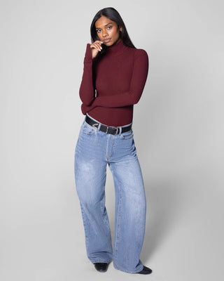 Turtleneck Bodysuit in Burgundy