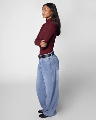 Turtleneck Bodysuit in Burgundy