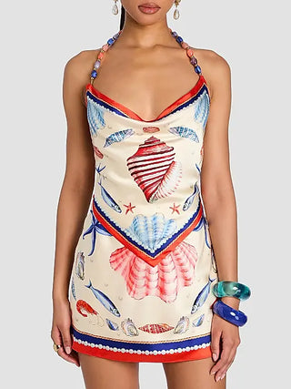 Creta Mini Dress in Santorini Marine