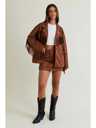 Fringe Suede Skirt