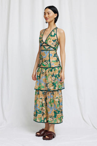 Significant Other Flynn Midi Dress in Teal Paisley