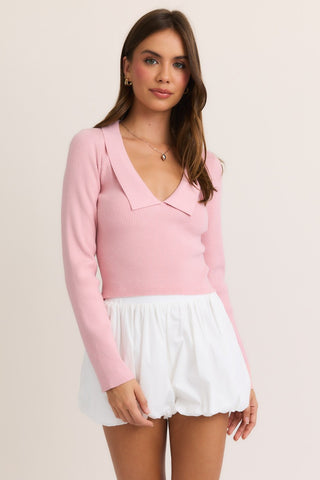 Rosalie Collared Knit Top