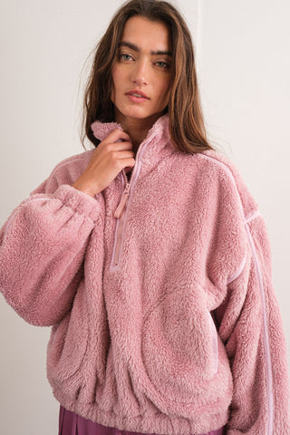 Skye Fleece Pullover in Pink