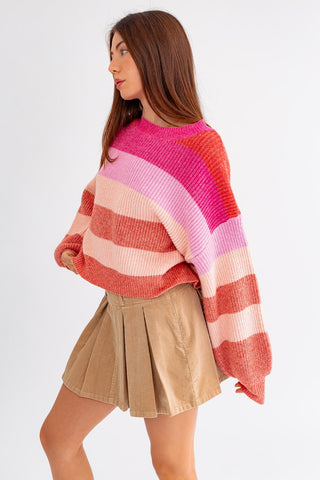 Round Neck Stripe Sweater