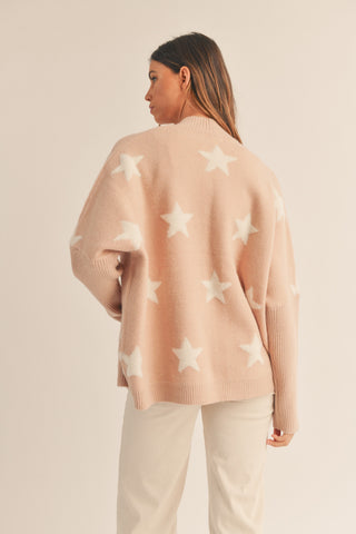 Star Open Knit Sweater Cardigan