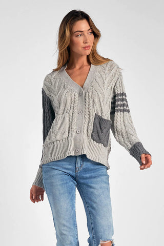 4 Bar Cable Knit Cardigan