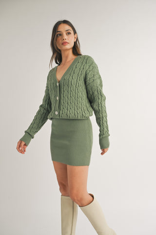 Cable Knit Sweater Mini Dress