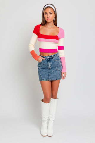 On Repeat Colorblock Stripe Knit Sweater