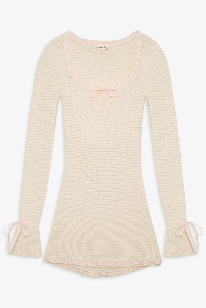 Olina Crochet Mini Dress in Cream by For Love & Lemons Cattivo Olina Crochet Mini Dress in Cream by For Love & Lemons Cattivo
