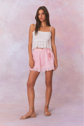 Loveshackfancy Matera Cotton Mini Skirt