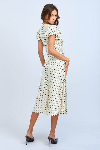 Ivory Polka Dot Lace Satin Slip Dress Cattivo Ivory Polka Dot Lace Satin Slip Dress Cattivo