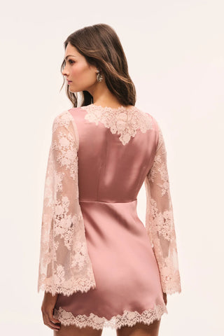Dawselle Satin And Lace Mini Dress