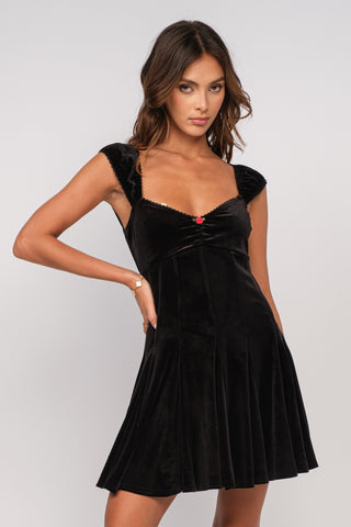 Velvet Corset Dress in Black