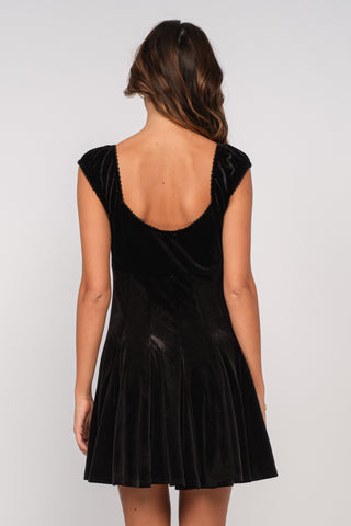 Velvet Corset Dress in Black