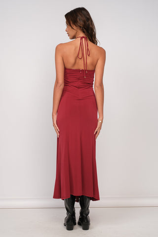 Carolina Red Halter Midi Dress Cattivo Carolina Red Halter Midi Dress Cattivo