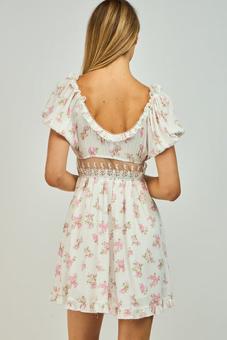 Eloise Lace Trim Mini Dress