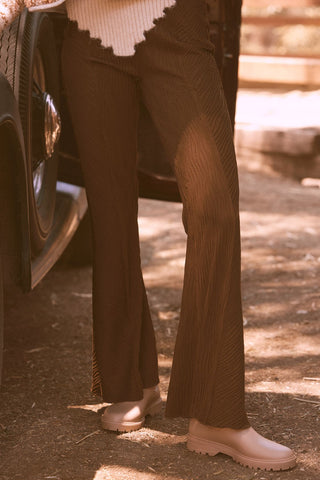 Mocha Flared Knit Pants