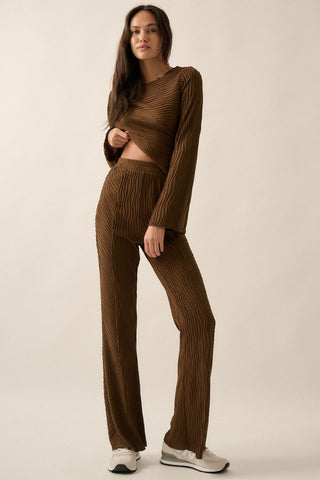 Mocha Flared Knit Pants