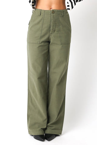 Logan Wide Leg Utility Pants in Olive