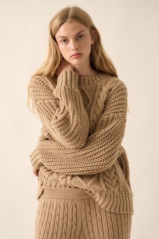 Overnight Oats Cableknit Sweater