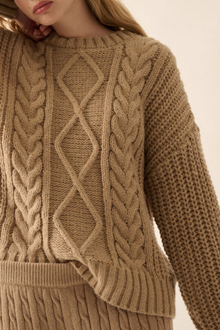 Overnight Oats Cableknit Sweater