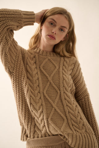 Overnight Oats Cableknit Sweater