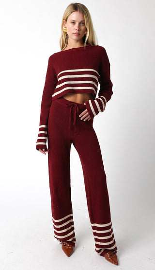 Teagan Pants in Burgundy