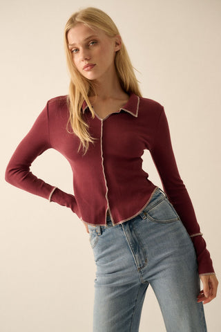 Rosewood Collared Top