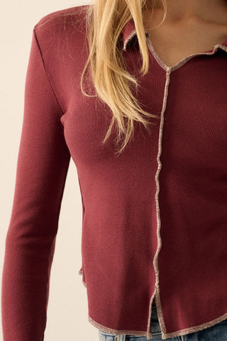 Rosewood Collared Top