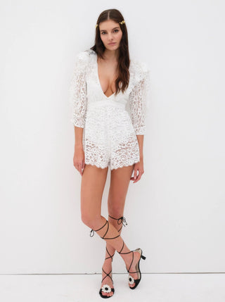 Express Your Love White Lace Long Sleeve Romper