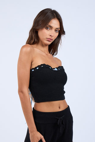 Calliope Crochet Strapless Top