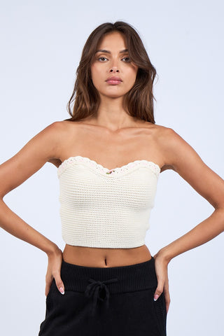 Calliope Crochet Strapless Top