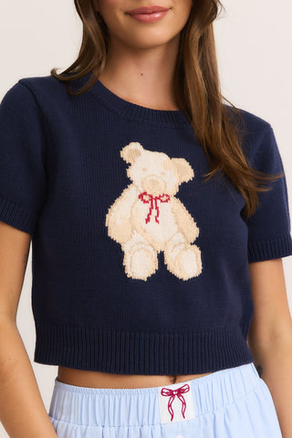 Teddy Short Sleeve Crewneck Sweater