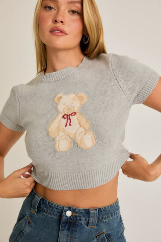 Teddy Short Sleeve Crewneck Sweater