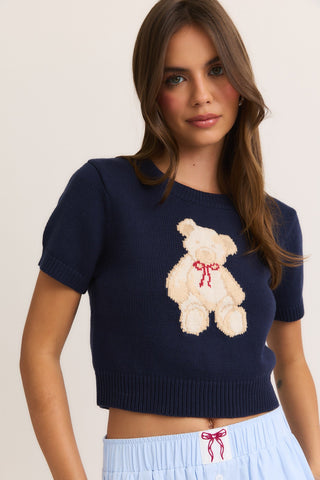 Teddy Short Sleeve Crewneck Sweater