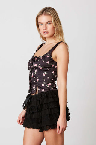 Black Rose Corset Top