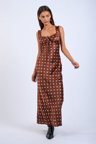 Olivia Satin Polka Dot Dress