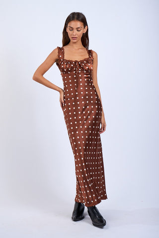 Olivia Satin Polka Dot Dress