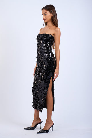 Roxy Sequin Strapless Midi Dress