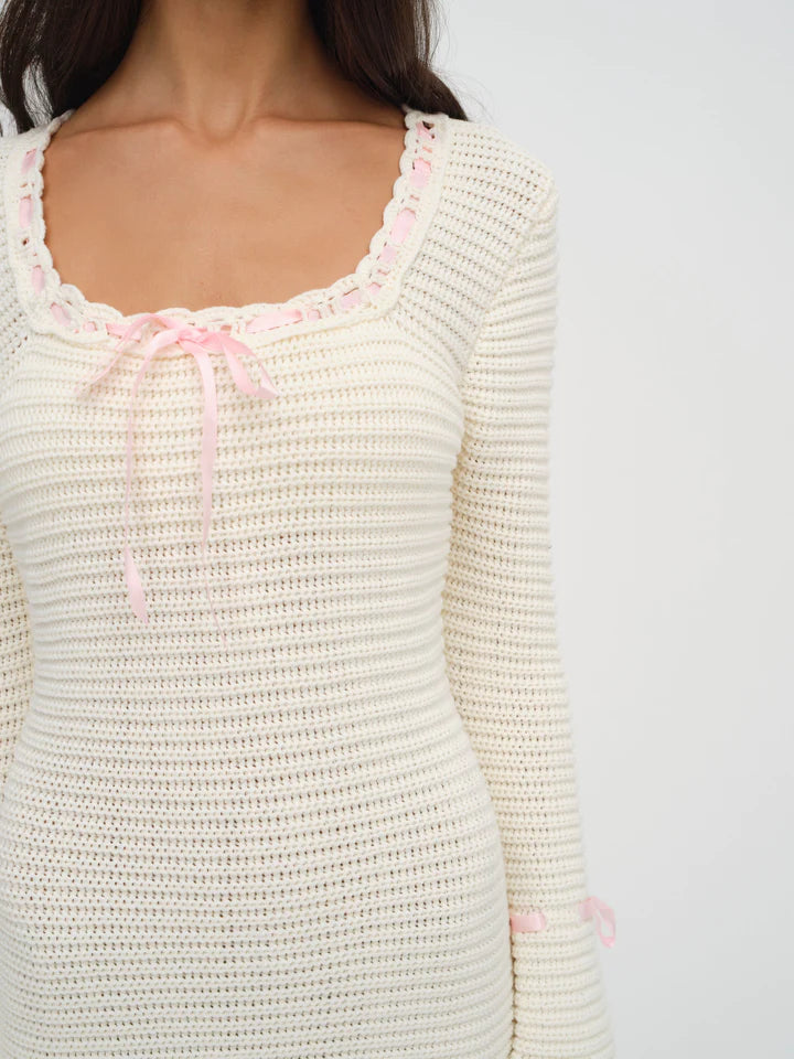 Olina Crochet Mini Dress in Cream by For Love & Lemons Cattivo Olina Crochet Mini Dress in Cream by For Love & Lemons Cattivo