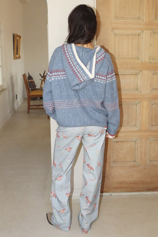 Fair Isle Hooded Knit Sweater